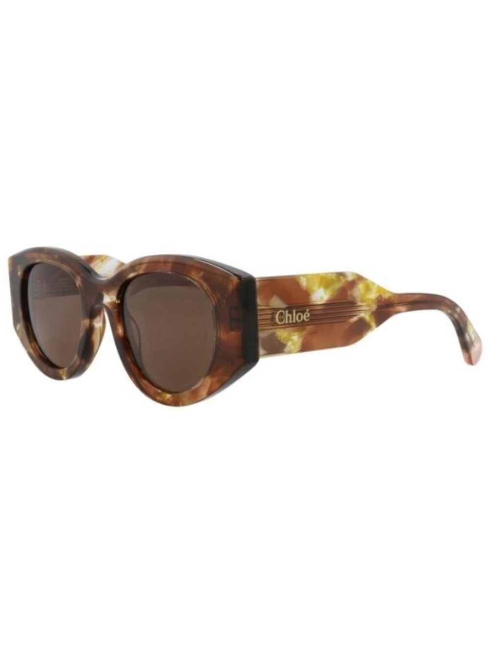 New Chloé Womens Round/Oval Havana Havana Brown Fashion Designer Sunglasses